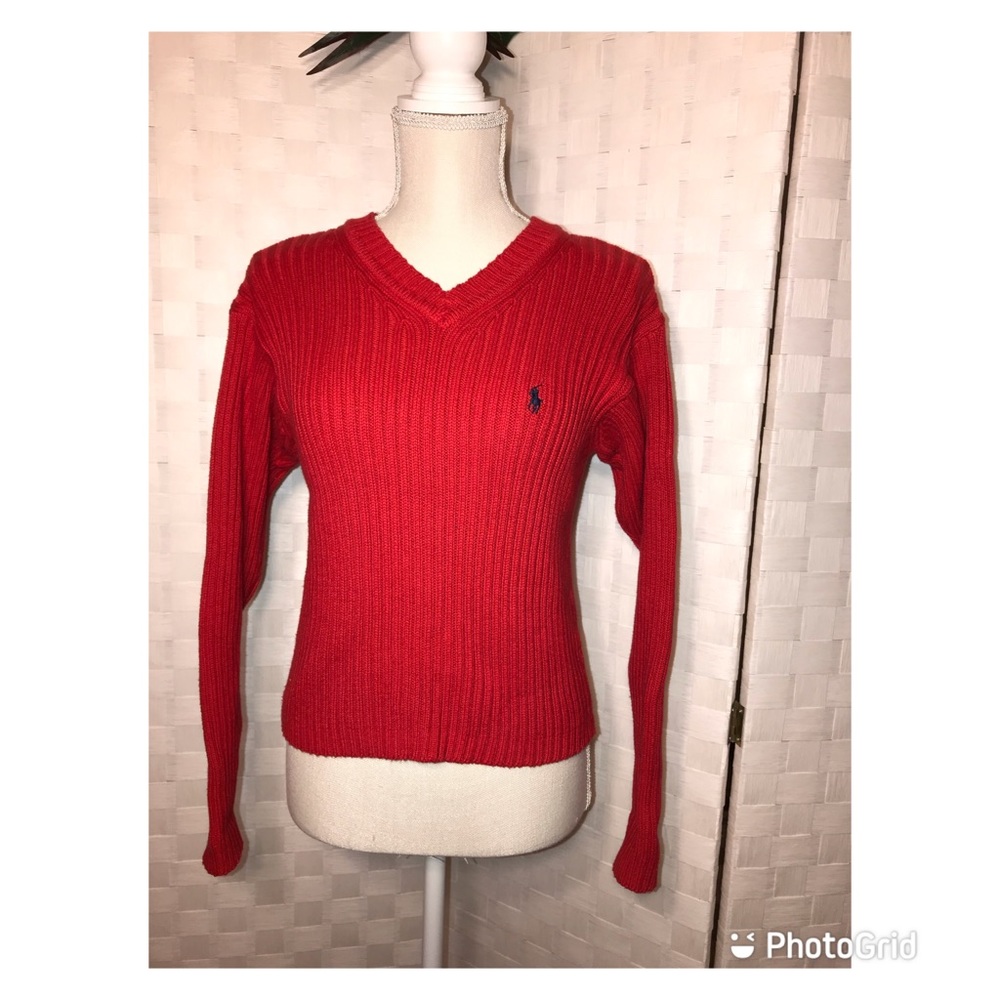 Polo Long Sleeve V-Neck Sweater